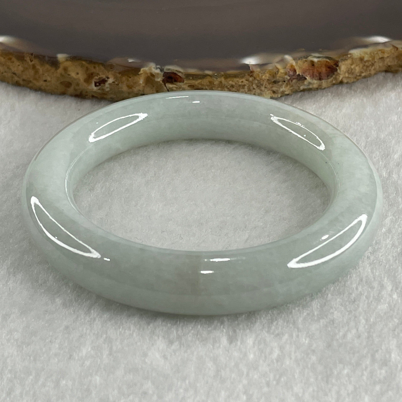 Certified Type A Blueish Green Jadeite Bangle Internal Diameter 49.2mm 51.52g 10.6 by 9.8mm ( Slight Internal Lines )