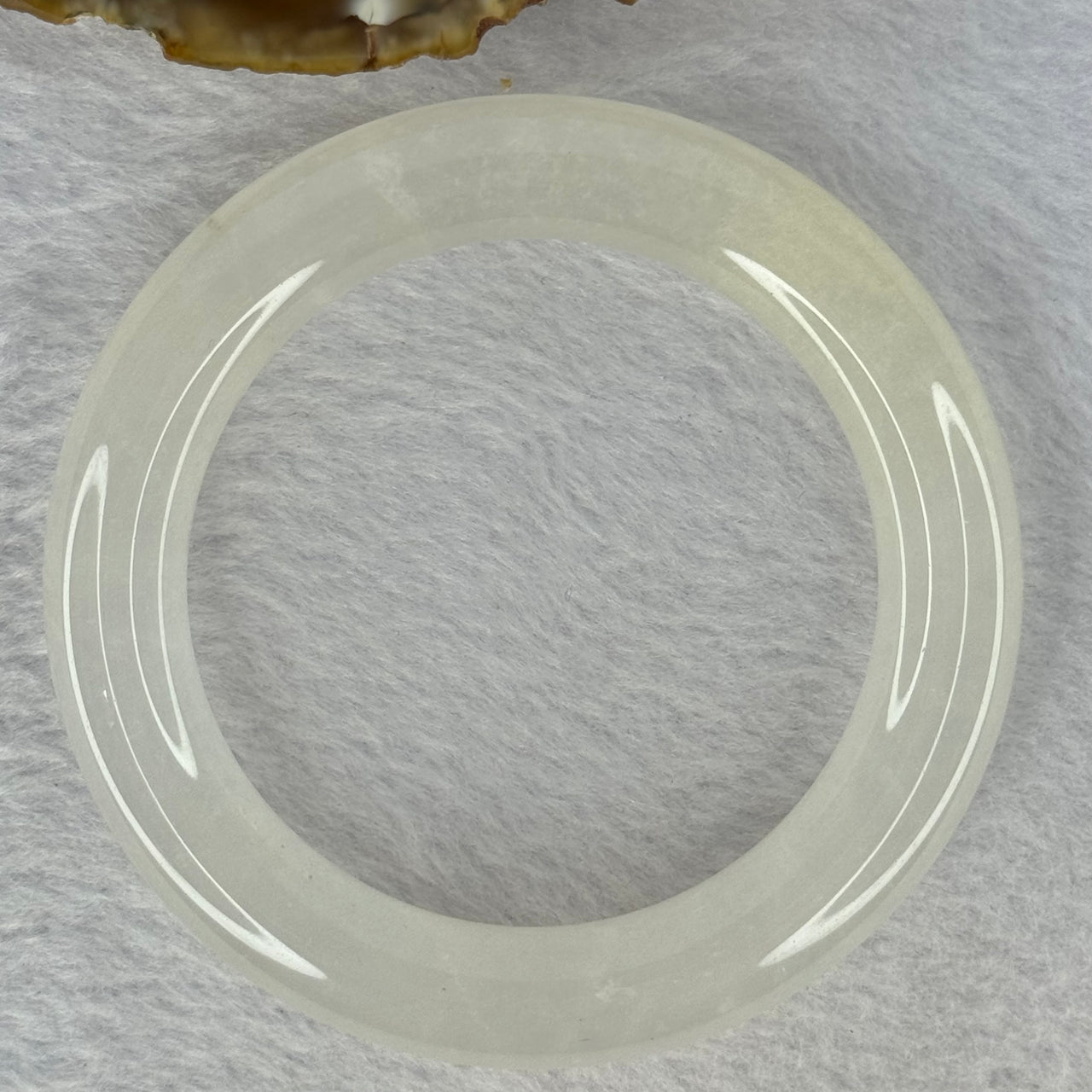 Transparent to White Quartzite Jade Bangle 天山玉手镯 Internal Diameter 57.0mm 66.19g 12.7 by 11.8mm - Huangs Jadeite and Jewelry Pte Ltd