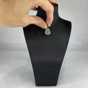 Tye A Natural Icy Green Jadeite Hulu in 18K 750 Yellow Gold and Diamonds Clasp Pendant 2.53g 17.5 by 13.5 by 5.9mm - Huangs Jadeite and Jewelry Pte Ltd