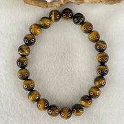 Natural Yellow Tiger's Eye Quartz Beads Bracelet 18.23g 15.5cm 8.5mm 23 Beads - Huangs Jadeite and Jewelry Pte Ltd