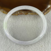 Natural Type A Light Lavender Light Green Jadeite Oval Bangle 30.82g Inner Diameter 54.5mm 11.5 by 6.4mm (Slight External Line) - Huangs Jadeite and Jewelry Pte Ltd