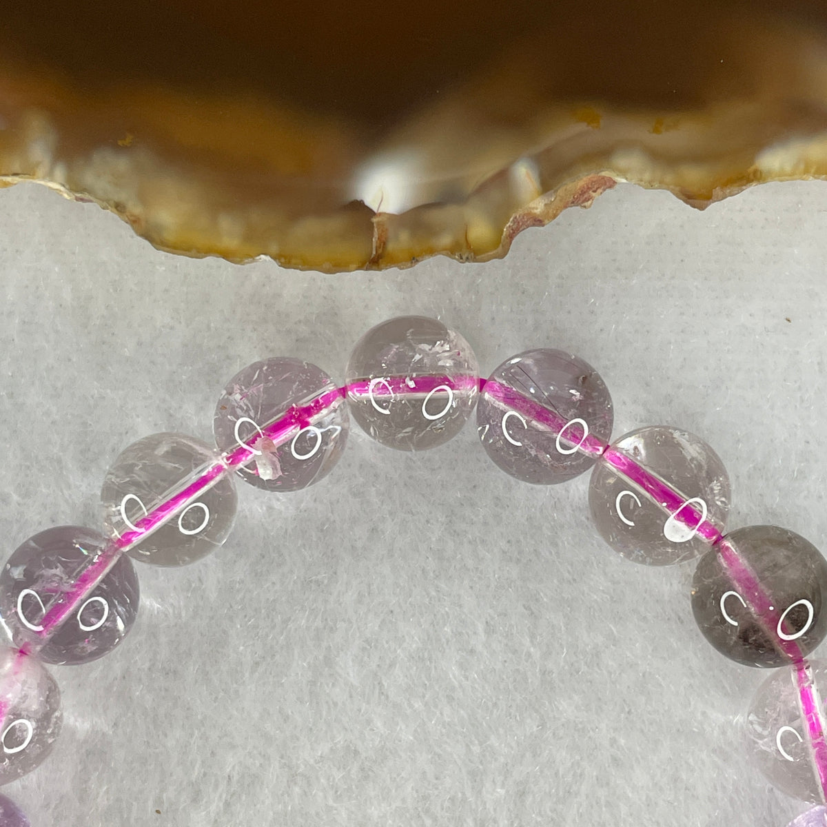 Certified Entry-Grade Natural Super 7 Crystal Beads Bracelet | Bold Mid-to-Large Showcase Strand | Authentic Sacred Seven Multi-Mineral Inclusions Quartz Spiritual Catalyst & Auric Shield Bracelet (23.42g | 17cm Length | 9.2mm | 22 Beads)