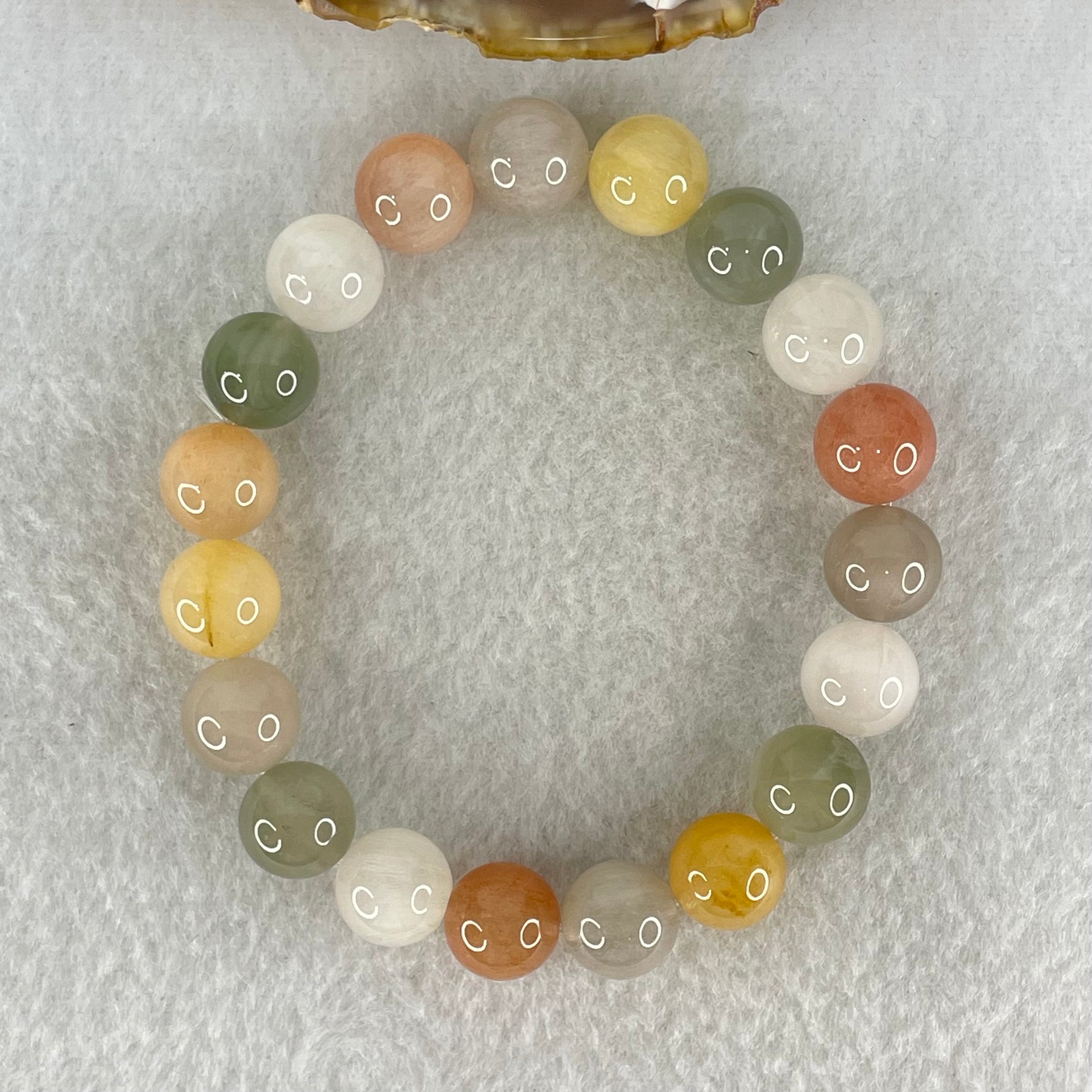 Above Average Grade Natural Muti Colour Rabbit Hair Rutilated Quartz Beads Bracelet 31.30g 17cm 10.8mm 19 Beads - Huangs Jadeite and Jewelry Pte Ltd