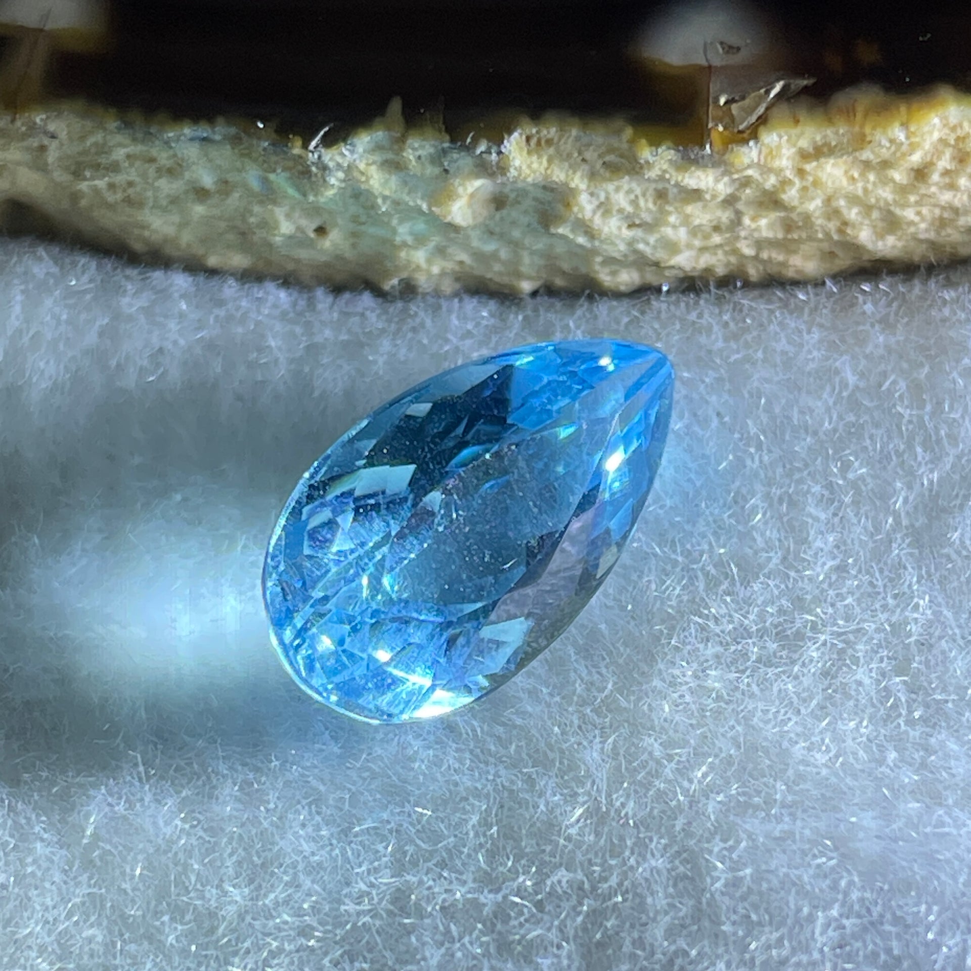 Natural Sky Blue Topaz Teardrop Shape 7.43ct 16.0 by 9.0 by 7.0mm - Huangs Jadeite and Jewelry Pte Ltd