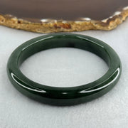 Type A Dark Blueish Green Jadeite Bangle Internal Diameter 58.2mm 48.09g 10.7 by 8.3mm (Slight Internal Lines) - Huangs Jadeite and Jewelry Pte Ltd