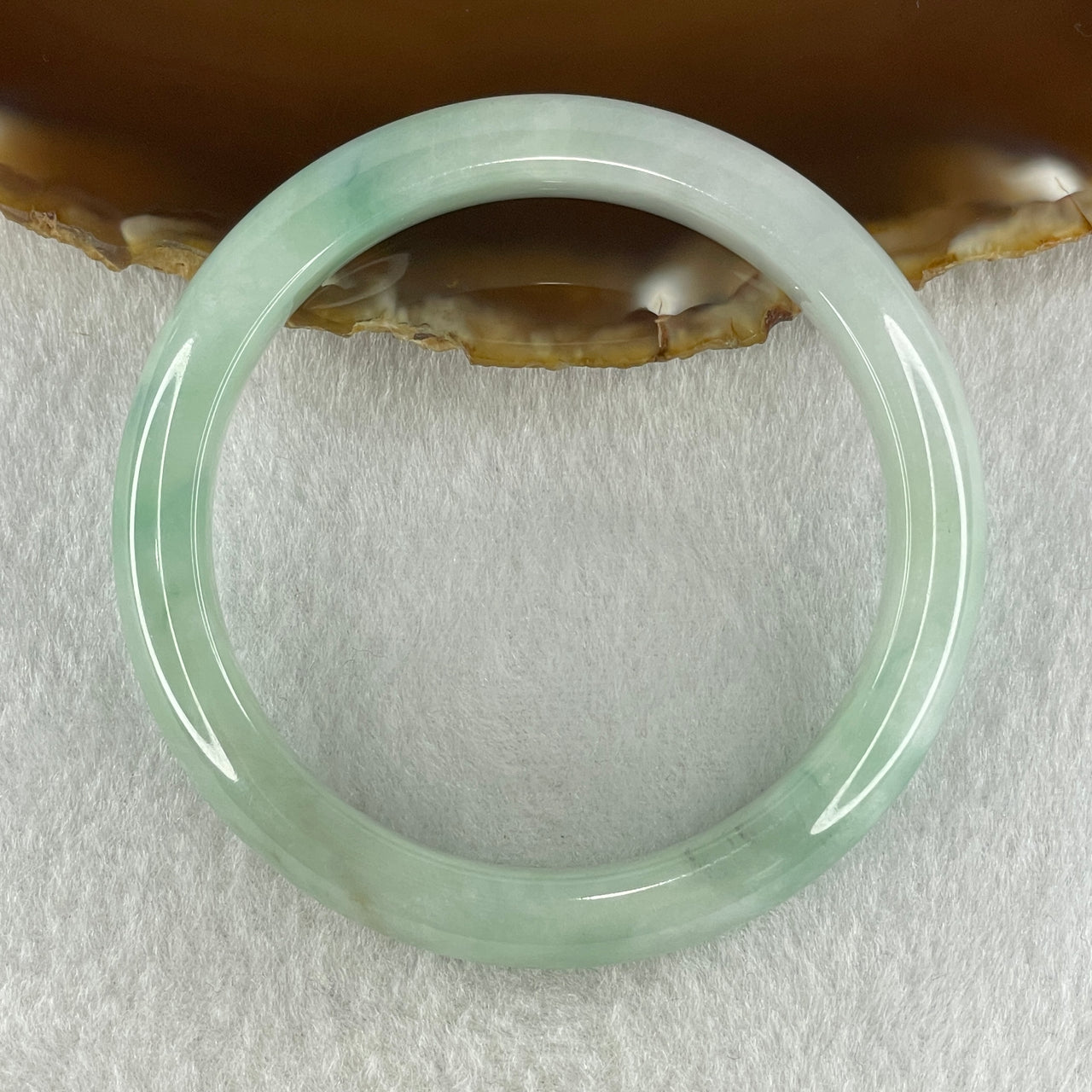 Type A Natural Light Green with Blueish Green Flora Piao Hua Jadeite Bangle 43.45g Inner Diameter 51.9mm 11.2 by 7.6mm (Very Very Slight Internal Lines) - Huangs Jadeite and Jewelry Pte Ltd