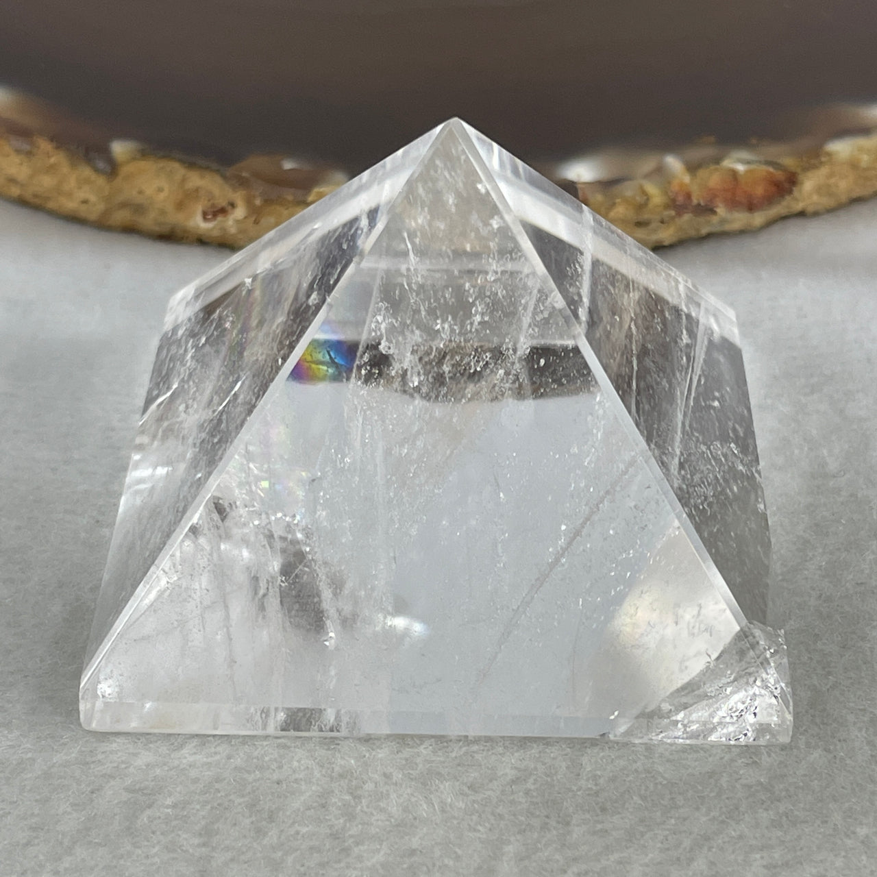 High Grade 105.04g Natural Clear Quartz Sacred Pyramid | Premium High-Clarity Energy Amplifier | Master Manifestation & Mental Focus Crystalline Monolith (51.0x37.5mm)