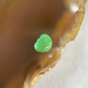Type A Old Mine Full Green Jadeite Ruyi Charm Stone For Setting 0.35g 9.0 by 7.5 by 2.5mm - Huangs Jadeite and Jewelry Pte Ltd