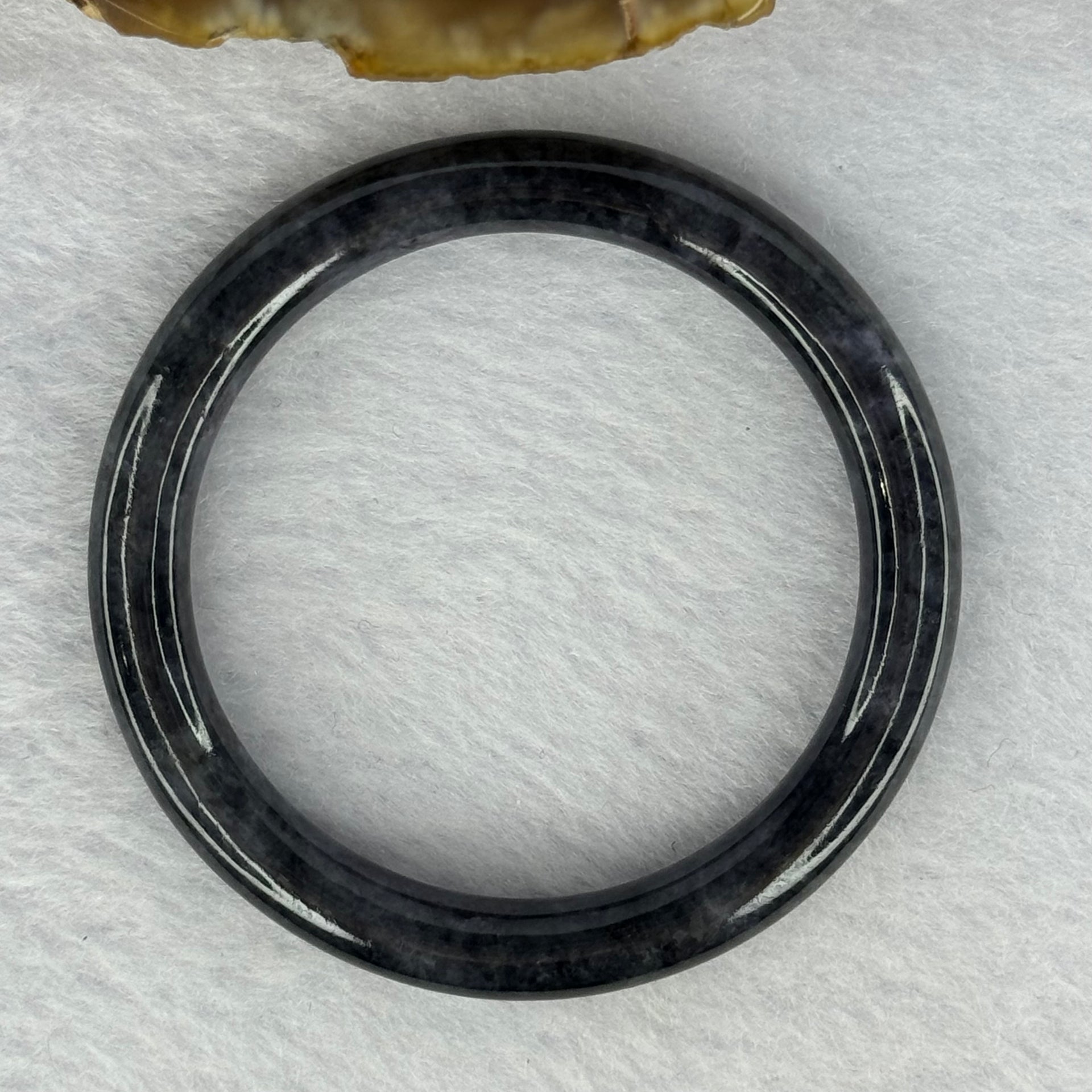 Type A Black Grey Wuji Jadeite Baby Bangle 14.39g Internal Diameter 40.3mm 5.9 by 6.2mm - Huangs Jadeite and Jewelry Pte Ltd