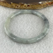Type A Natural Green with Wuji Grey Piao Hua Jadeite Bangle 11.14g Internal Diameter 51.1mm 5.2 by 5.8mm (Close to Perfect) - Huangs Jadeite and Jewelry Pte Ltd