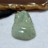Type A Dark Green Lavender Jadeite Buddha with Flower Pendent 34.59g 51.1 by 27.3 by 13.2mm - Huangs Jadeite and Jewelry Pte Ltd