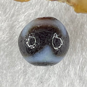 Natural Powerful Tibetan Old Oily Agate Tiger Tooth Daluo Dzi Bead Heavenly Master (Tian Zhu) 虎呀天诛 1.37g 9.5 by 9.9mm - Huangs Jadeite and Jewelry Pte Ltd