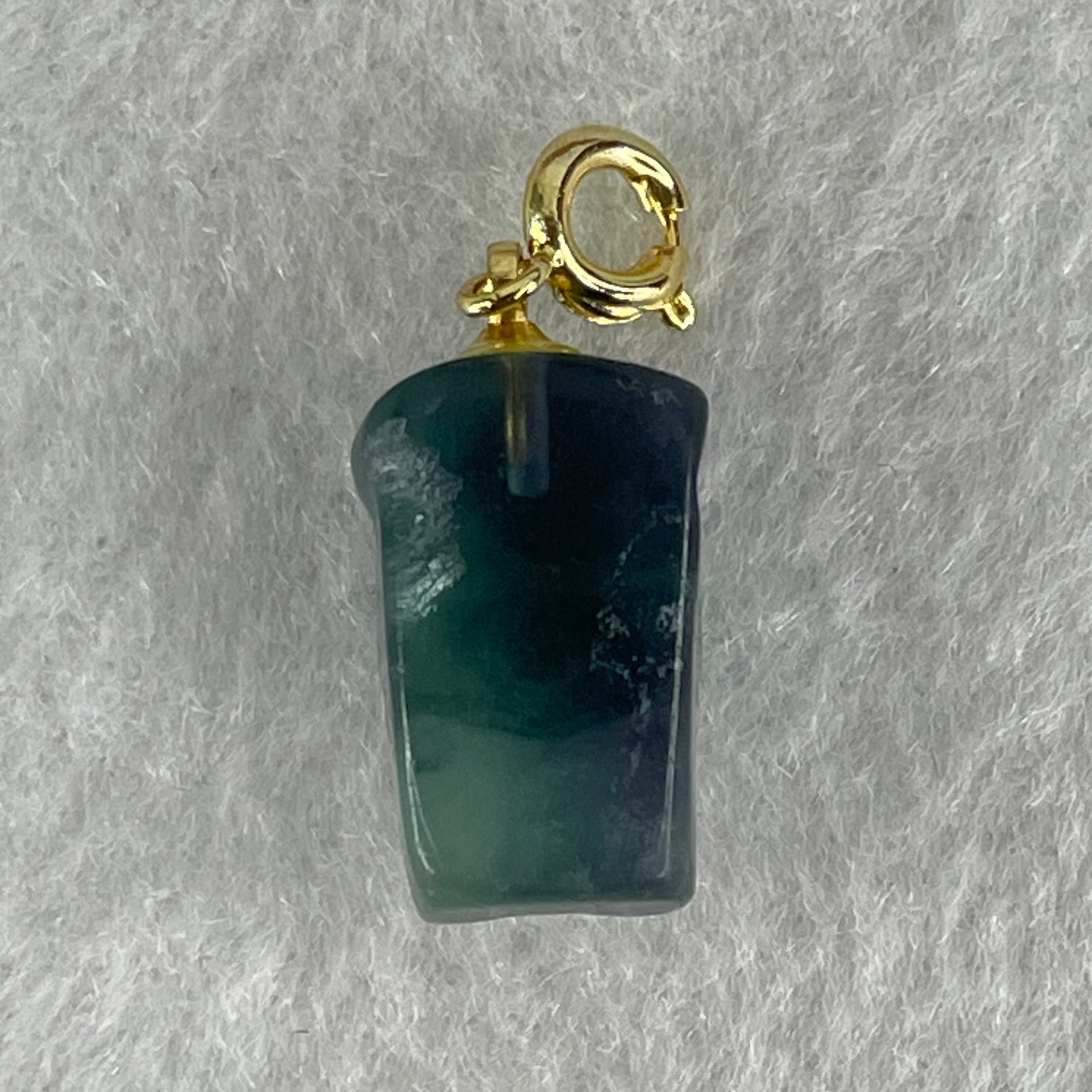 Natural Purple and Green Fluorite Ox Charm Pendant 4.00g 17.3 by 10.8 by 9.8mm - Huangs Jadeite and Jewelry Pte Ltd