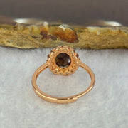 Good Grade Natural Auralite 23 in S925 Silver Rose Gold Color Ring (Adjustable Ring) 2.05g 8.0 by 4.5mm - Huangs Jadeite and Jewelry Pte Ltd