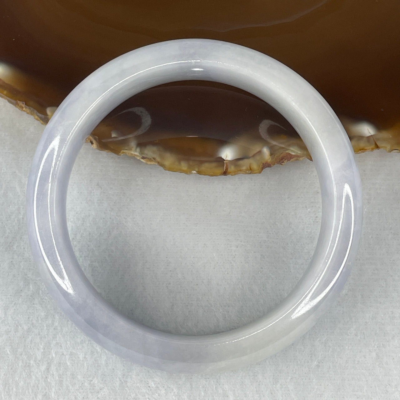 Certified Natural Type A Lavender Jadeite Bangle | Massive Wide-Profile Flat-Inner Court Silhouette | Monumental Myanmar Feicui "Ziluolan" Flawless Royal Violet Crown Armor Bangle (67.09g 15.7x8.6mm  | 56.8mm Inner Diameter | Perfect)