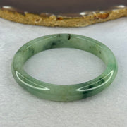 Type A Green Piao Hua Jadeite Bangle Internal Diameter 54.3mm 35.82g 9.9 by 7.5mm (Slight External Line) - Huangs Jadeite and Jewelry Pte Ltd