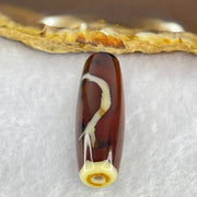 Natural Powerful Tibetan Old Oily Agate Ruyi Dzi Bead Heavenly Master (Tian Zhu) 如意天珠 8.72g 38.2 by 12.1mm - Huangs Jadeite and Jewelry Pte Ltd