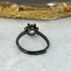 Cubic Zirconia in 925 Sliver Black Colour Ring (Adjustable Size) 1.31g 7.2 by 7.2 by 5.3mm - Huangs Jadeite and Jewelry Pte Ltd