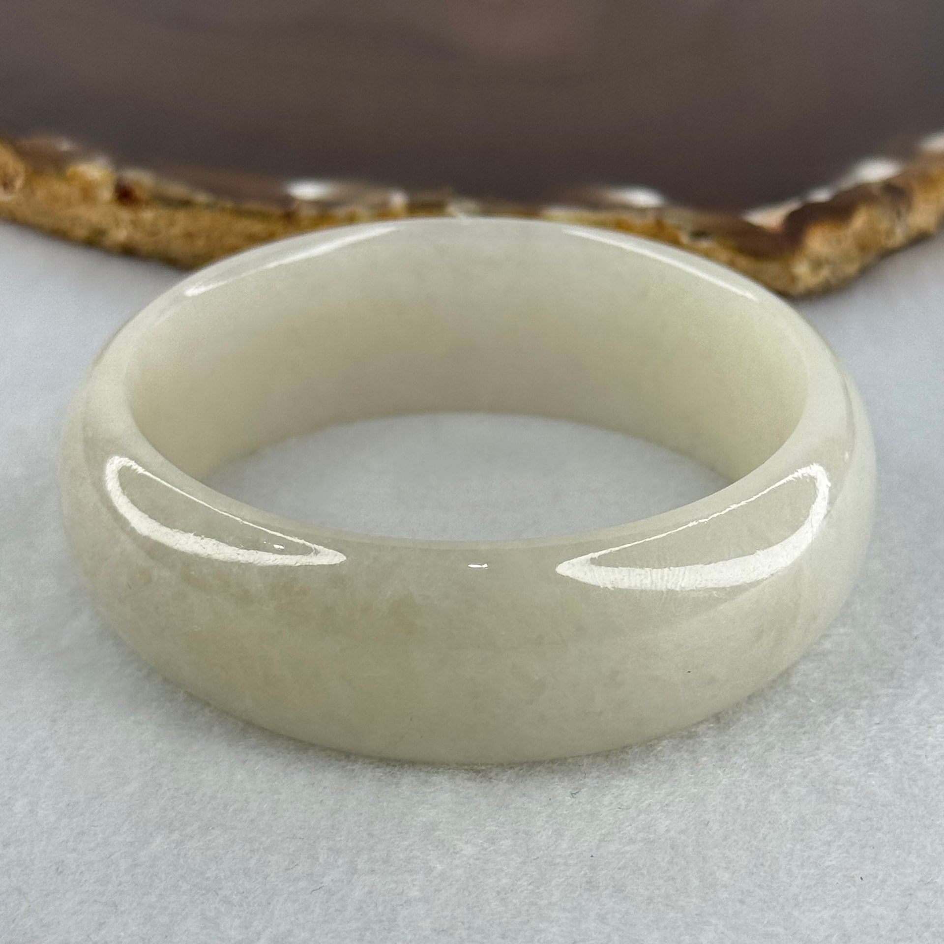 Type A Faint Green Lavender Jadeite Bangle Internal Diameter 53.6mm 69.94g 19.5 by 7.6mm (Internal Lines) - Huangs Jadeite and Jewelry Pte Ltd