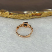 Natural Blue Sapphire in 925 Sliver Rose Gold Color Ring (Adjustable Size) 1.71g 6.2 by 5.1 by 3.8mm - Huangs Jadeite and Jewelry Pte Ltd