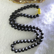 Natural Dark Matt Black Amber Beads Necklace 天然大黑天翁琥珀项链 14.98g 44cm 7.7mm 60 Beads - Huangs Jadeite and Jewelry Pte Ltd