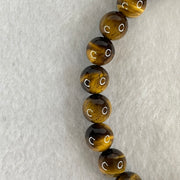 Natural Yellow Tiger's Eye Quartz Beads Bracelet 18.38g 16cm 8.4mm 23 Beads - Huangs Jadeite and Jewelry Pte Ltd