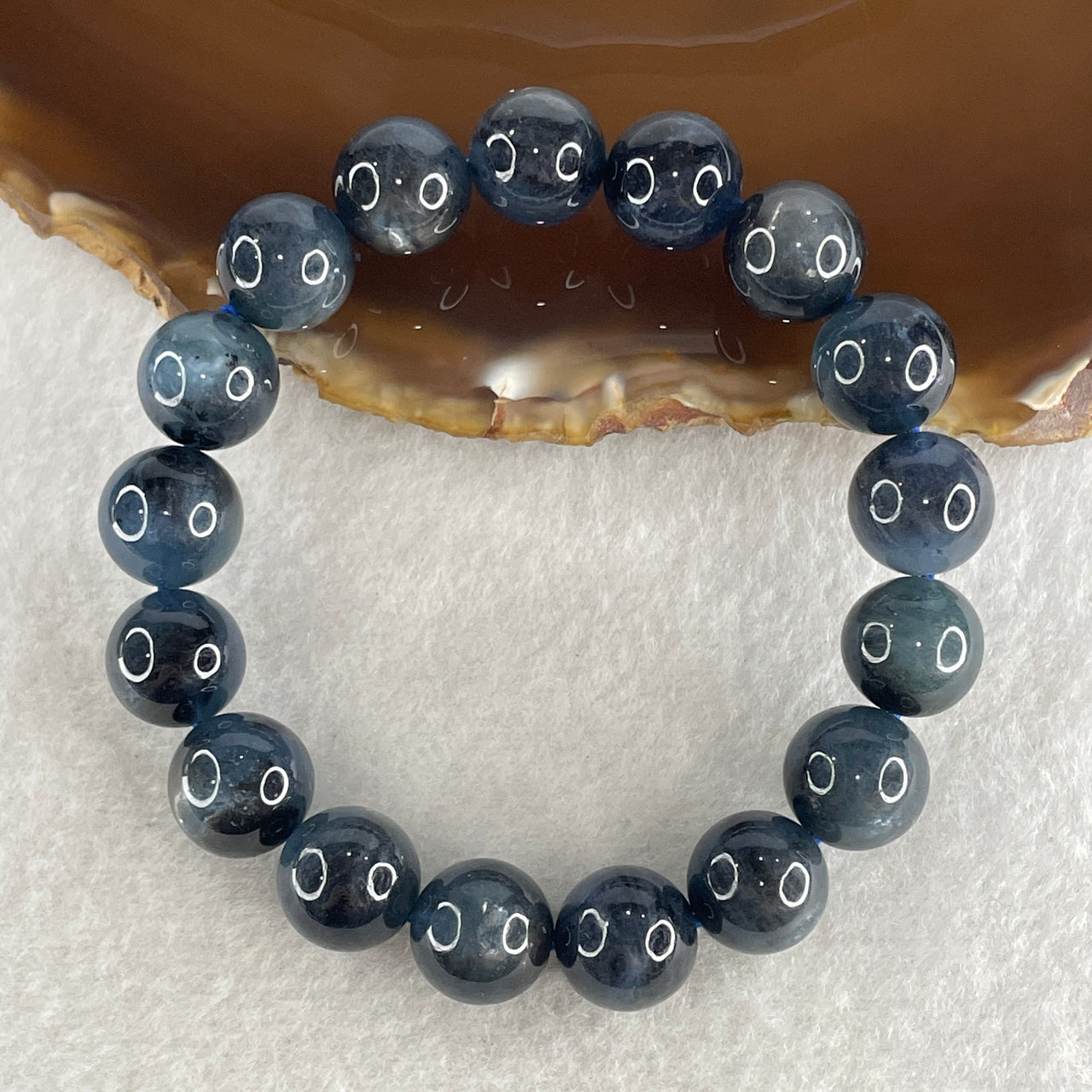 Above Average Natural Blue Devil Aquamarine Beads Bracelet 37.72g 16cm 11.8mm 17 Beads - Huangs Jadeite and Jewelry Pte Ltd