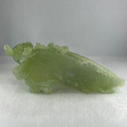 Natural Jelly Green Serpentine Tong Zhi Fishing Carp Fish Display 1,777.5g 285.0 by 150.0 by 160.0mm - Huangs Jadeite and Jewelry Pte Ltd