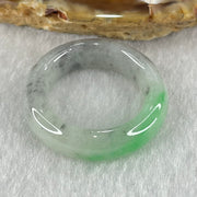 Type A Wuji Grey with Apple Green Patch Jadeite Ring 5.20g 6.8 by 4.7mm US7 HK15.4 - Huangs Jadeite and Jewelry Pte Ltd