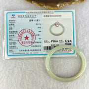Type A Light Blueish Green and Red and Brown Patches Jadeite Oval Bangle Internal Diameter 54.3mm 32.17g 10.4 by 6.5mm (Very Slight Internal Lines) - Huangs Jadeite and Jewelry Pte Ltd