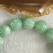Type A Green Jadeite Beads Bracelet 59.95g 16cm 13.2mm 16 Beads - Huangs Jadeite and Jewelry Pte Ltd