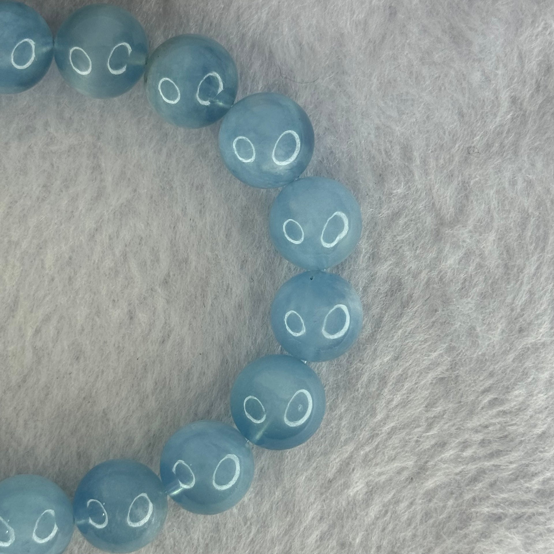 Natural Aquamarine Beads Bracelet 43.09g 18cm 12.3mm 17 Beads - Huangs Jadeite and Jewelry Pte Ltd