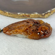 Grand Master Type A Red Jadeite Fire Dragon with Wheel 105.84g 81.5 by 47.0 by 17.5mm - Huangs Jadeite and Jewelry Pte Ltd