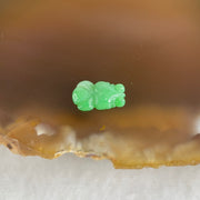 Type A Old Mine Full Green Jadeite Goldfish Charm Stone For Setting 0.15g 8.6 by 5.1 by 1.7mm - Huangs Jadeite and Jewelry Pte Ltd