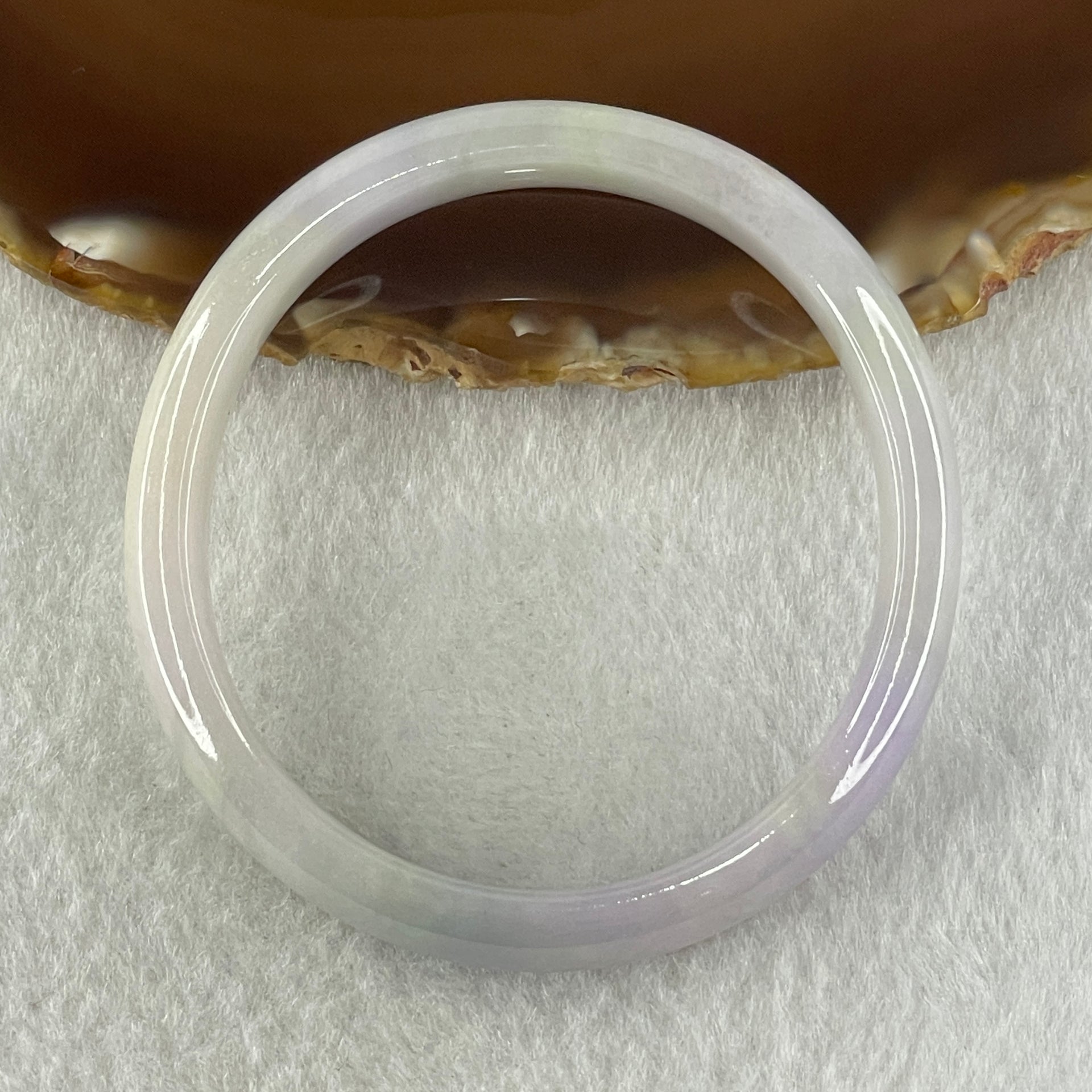 Type A Natural Lavender Jadeite Oval Bangle 29.01g Inner Diameter 52.0mm 10.1 by 6.2mm (Slight Internal Line) - Huangs Jadeite and Jewelry Pte Ltd