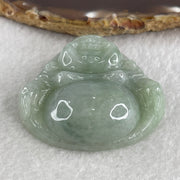 Natural Type A Green Jadeite Milo Laughing Buddha Pendant 47.59g 46.1 by 48.7 by 14.6mm - Huangs Jadeite and Jewelry Pte Ltd