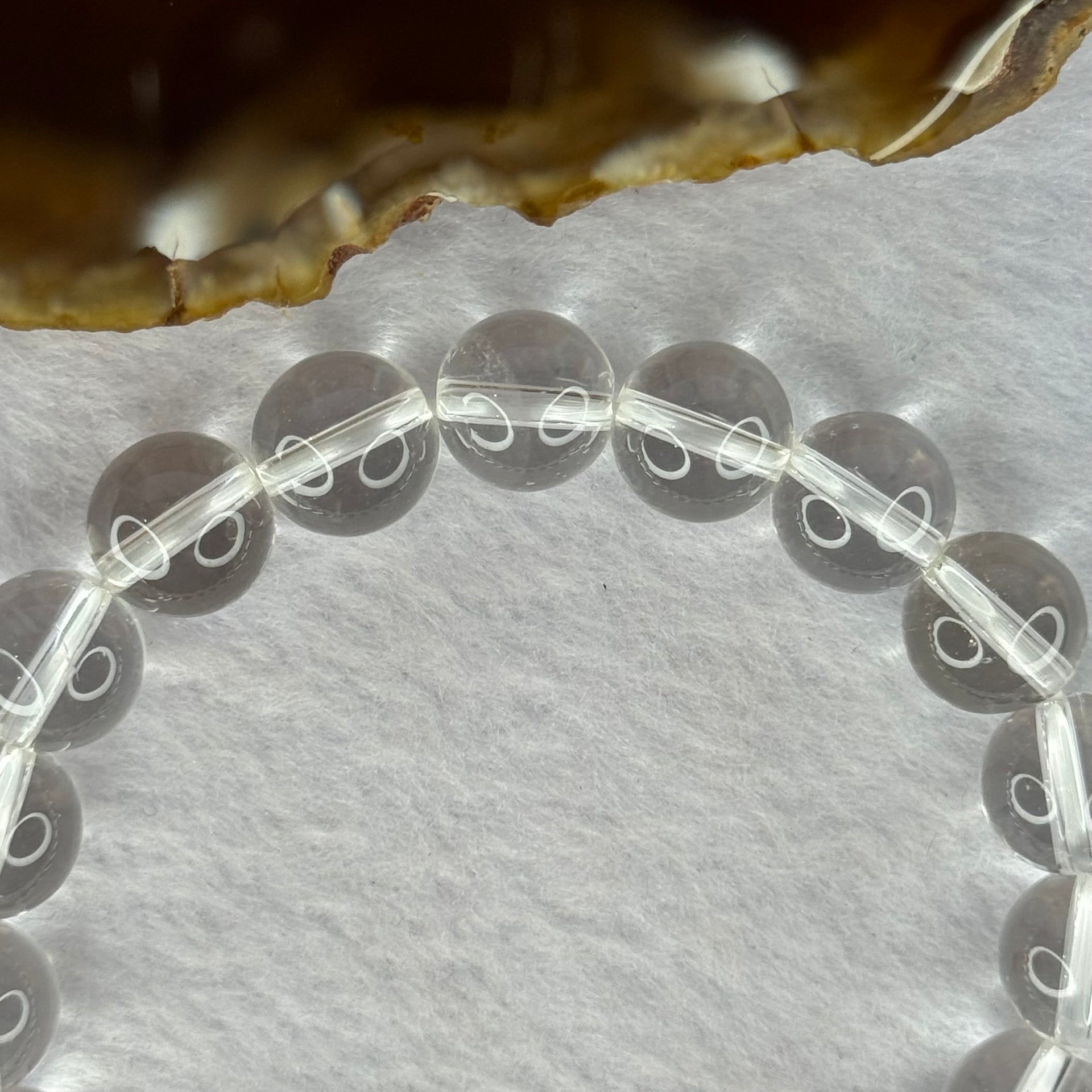 Natural Clear Quartz Bracelet 天然白水晶手链 30.91g 17cm 10.6mm 19 Beads - Huangs Jadeite and Jewelry Pte Ltd