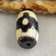 Natural Powerful Tibetan Old Oily Agate 3 Eyes Dzi Bead Heavenly Master (Tian Zhu) 三眼天诛 3.17g 18.5 by 10.3mm - Huangs Jadeite and Jewelry Pte Ltd