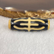 Natural Powerful Tibetan Old Oily Agate Water Lines 8 Eyes Dzi Bead Heavenly Master (Tian Zhu) 水纹八眼天诛 10.26g 38.1 by 13.0mm - Huangs Jadeite and Jewelry Pte Ltd