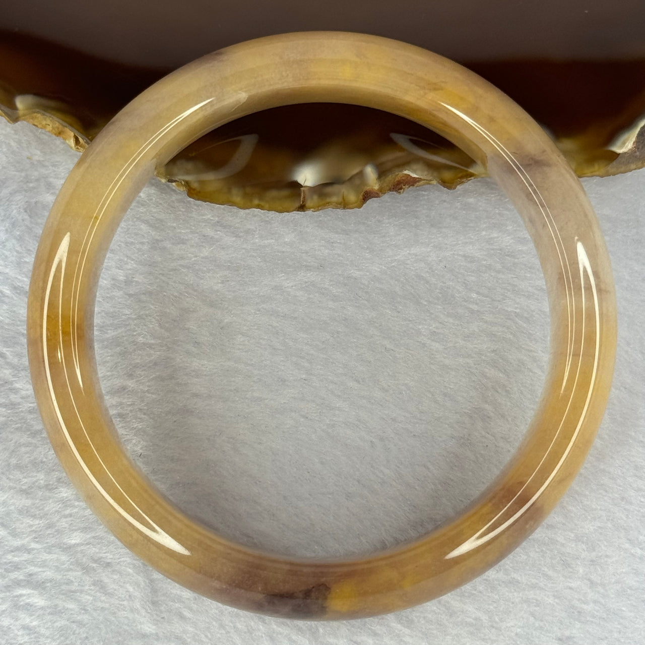 Peach Yellow Purple Quartzite Jade Bangle 天山玉手镯 63.0mm 75.54g 18.4 by 9.9mm - Huangs Jadeite and Jewelry Pte Ltd