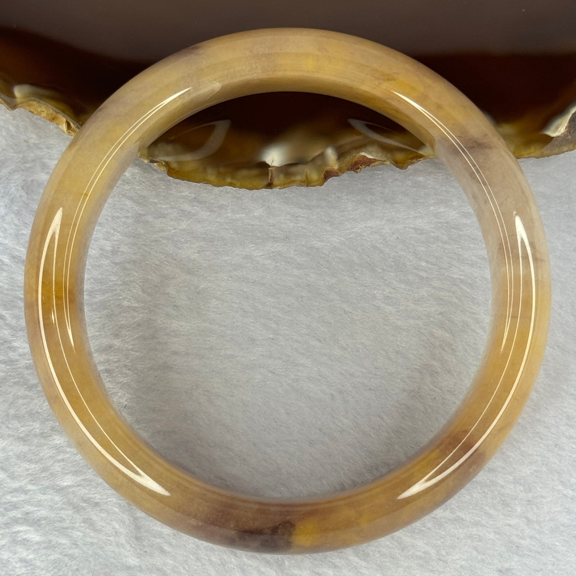 Peach Yellow Purple Quartzite Jade Bangle 天山玉手镯 63.0mm 75.54g 18.4 by 9.9mm - Huangs Jadeite and Jewelry Pte Ltd