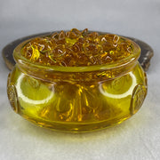 Yellow Liuli Wealth Pot with Ingot Yuan Bao Display Total Weight 648.22g 99.4 by 62.8mm - Huangs Jadeite and Jewelry Pte Ltd