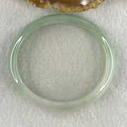 Natural Type A Jelly Light to Faint Green Jadeite Oval Bangle 36.74g Inner Diameter 55.0mm 12.0 by 6.5mm (Close to Perfect) - Huangs Jadeite and Jewelry Pte Ltd