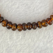 Natural Dark Brownish Yellow Medicine Amber Beads Bracelet 天然抚顺药珀手链 4.30g 15cm 6.5mm 42 Beads - Huangs Jadeite and Jewelry Pte Ltd