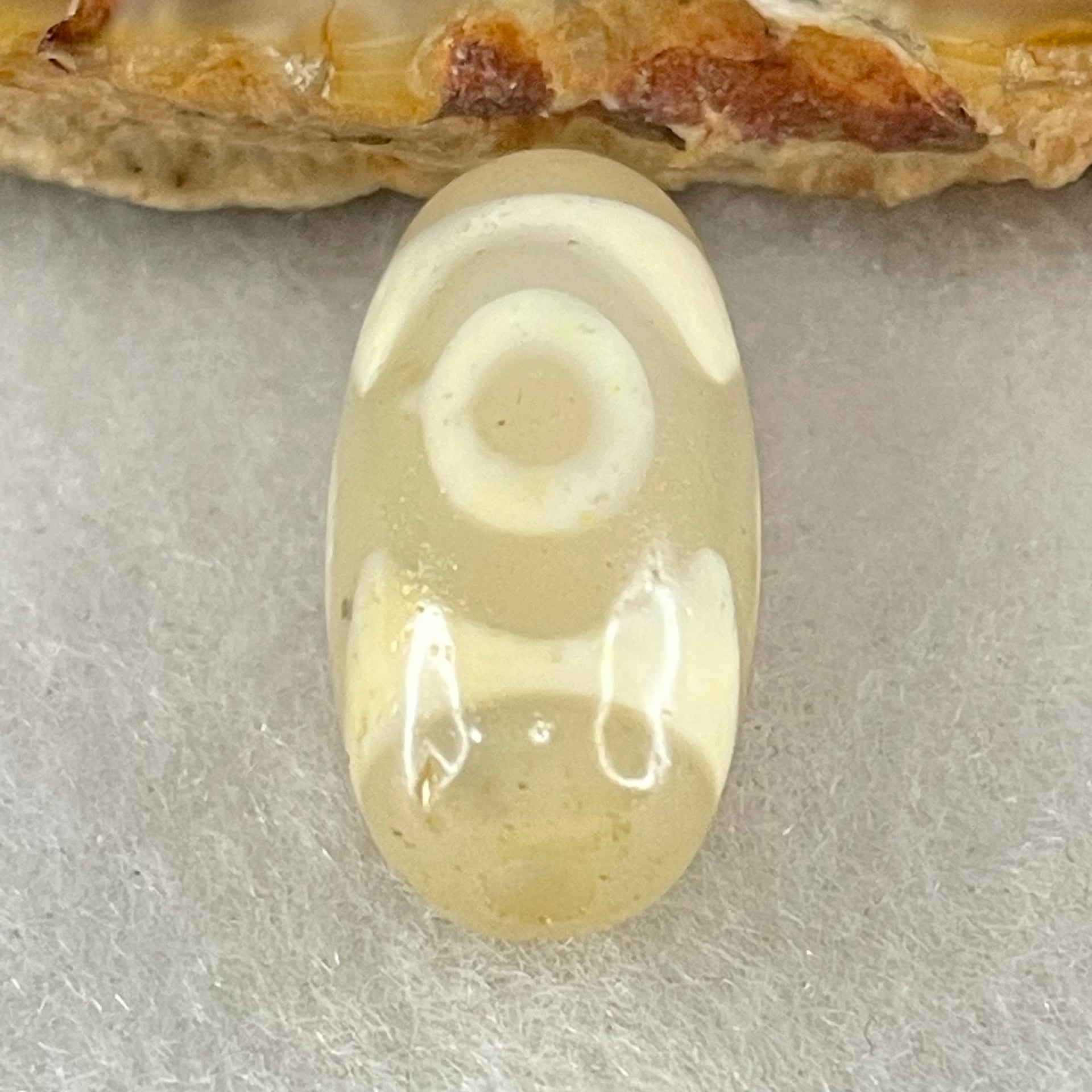 Natural Powerful Tibetan Old Oily Agate 3 Eyes Dzi Bead Heavenly Master (Tian Zhu) 三眼天诛 2.93g 20.0 by 10.2mm - Huangs Jadeite and Jewelry Pte Ltd