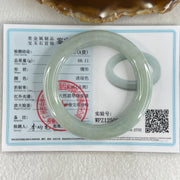 Type A Blueish Green Jadeite Bangle Internal Diameter 55.9mm 68.11g 11.4 by 10.8mm  (Slight Internal Lines) - Huangs Jadeite and Jewelry Pte Ltd