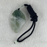 Type A Semi Icy Blueish Green  Jadeite Guan Yin and Elephant Samantabhadra Bodhisattva Pendant 21.65g 51.8 by 33.7 by 7.9mm - Huangs Jadeite and Jewelry Pte Ltd