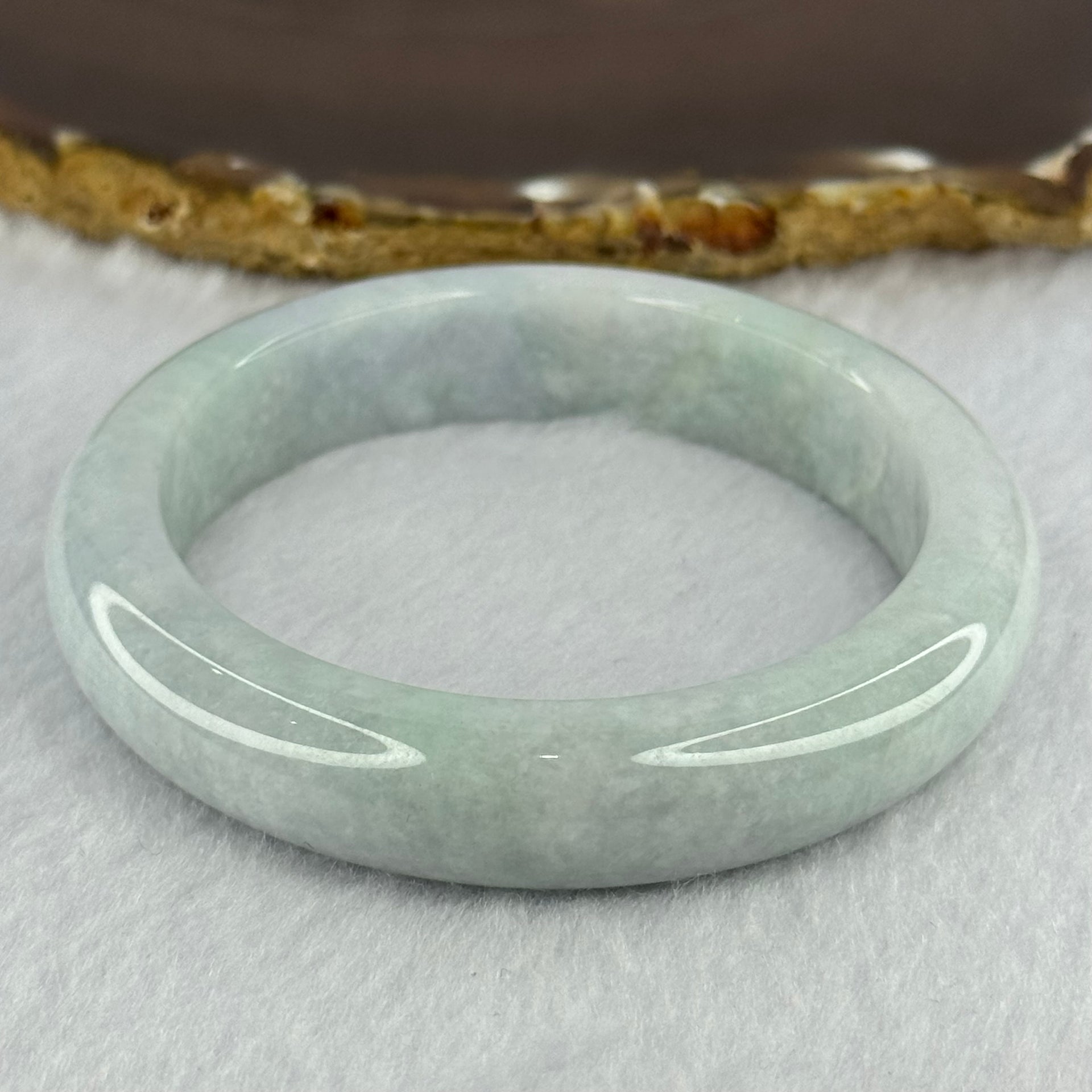 Type A Light Lavender Green Jadeite Bangle 65.05g Internal Diameter 56.4mm 13.3 by 8.8mm (Very Slight Internal Line) - Huangs Jadeite and Jewelry Pte Ltd