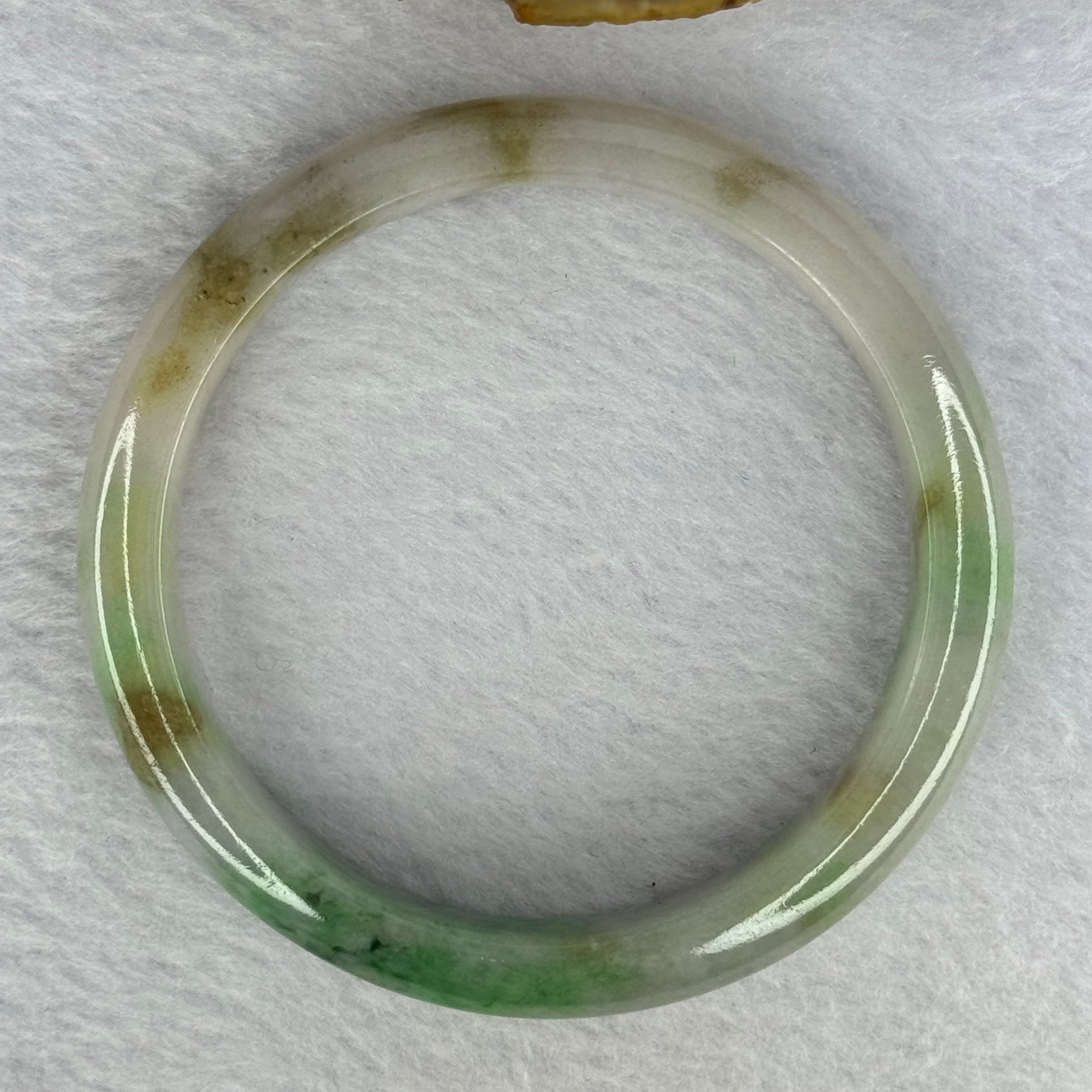 Type A Green Piao Hua and Lavender with Brown Patches Jadeite Bangle Internal Diameter 57.6mm 45.79g 11.0 by 7.8mm (Slight Internal Line) - Huangs Jadeite and Jewelry Pte Ltd