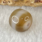 Natural Powerful Tibetan Old Oily Agate 1 Line Dzi Bead Heavenly Master (Tian Zhu) 1.94g 9.6 by 11.2mm - Huangs Jadeite and Jewelry Pte Ltd